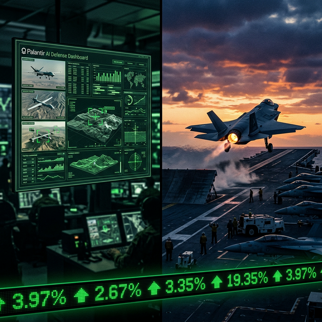 War Is Printing Money for Defense and AI Stocks: Palantir Surges 6%, Lockheed and RTX Climb